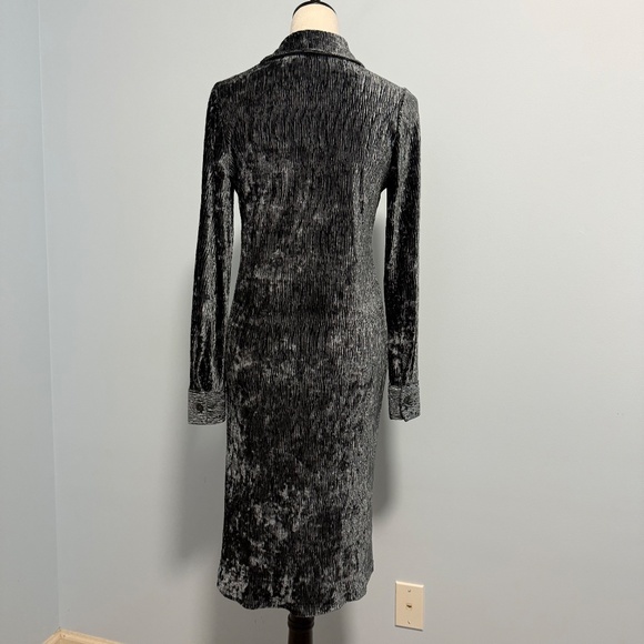 Soft Surroundings Women’s Velvet Crinkle Gray Shirt Dress Size XS - Picture 5 of 10